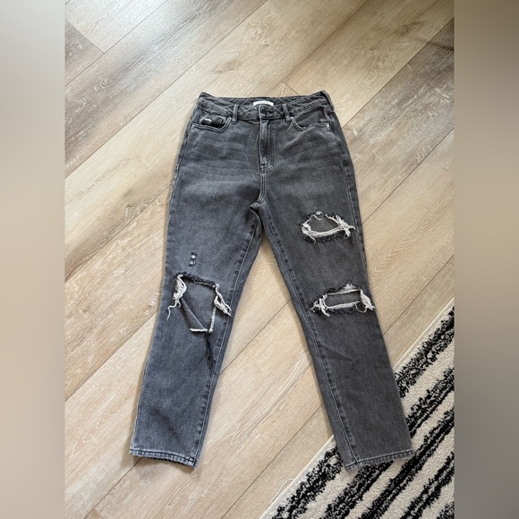 PacSun High Rise Ripped Gray Jeans - Picture 4 of 7